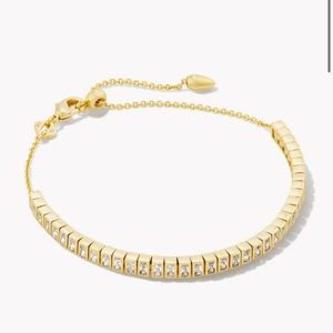 Kendra Scott Gracie Gold Delicate Chain Bracelet in White Crystal